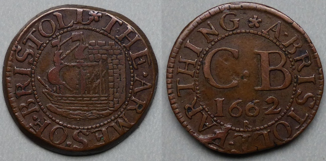 Bristol, city issue 1662 farthing N1552